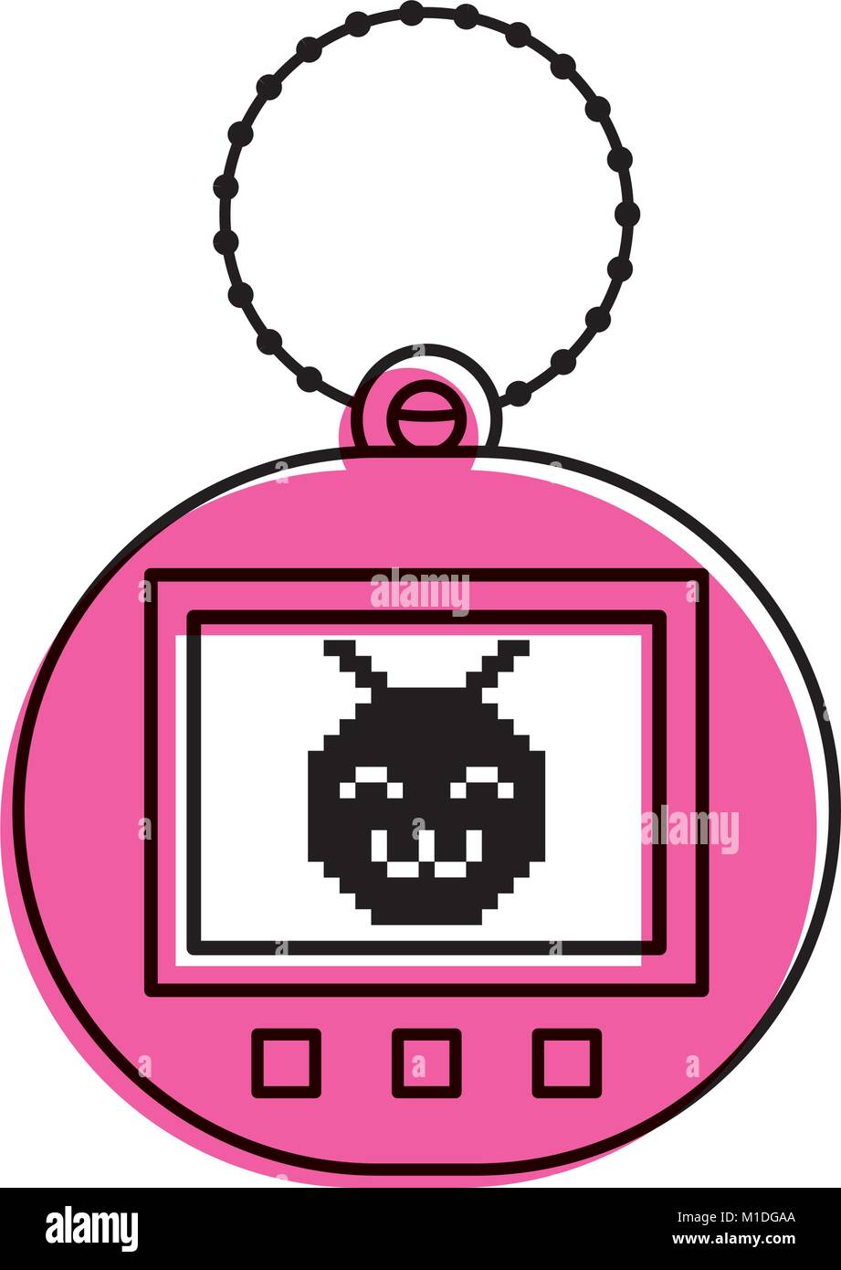 Minefelt Oh sfære pink tamagotchi game with pixel animal pet simulator vector illustration  Stock Vector Image & Art - Alamy