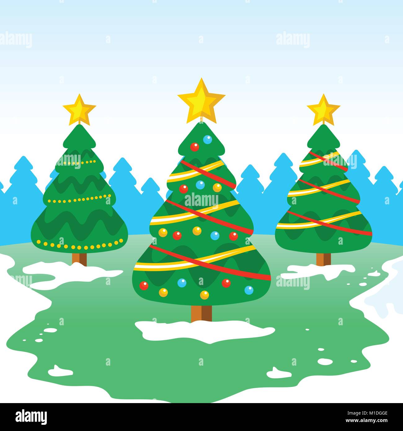 Christmas Winter Scene Vector Graphic Illustration Sign Symbol Design ...