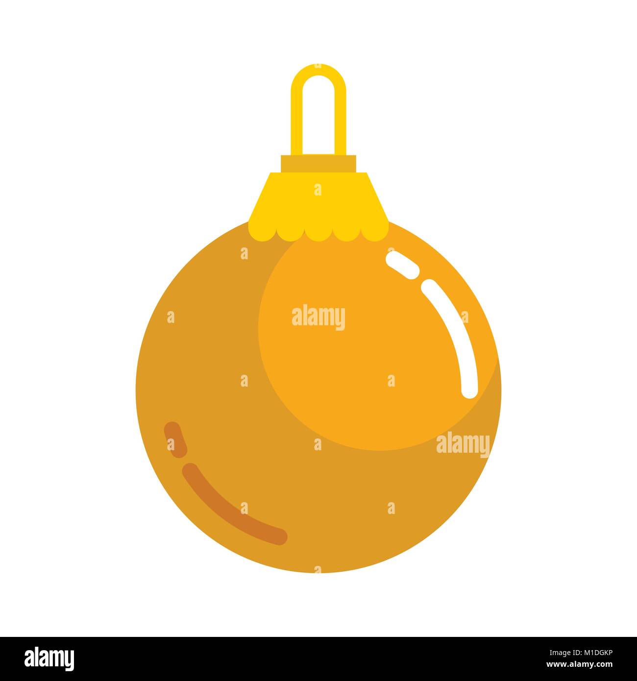 Gold Plain Christmas Ball Vector Graphic Illustration Sign Symbol Design Stock Vector