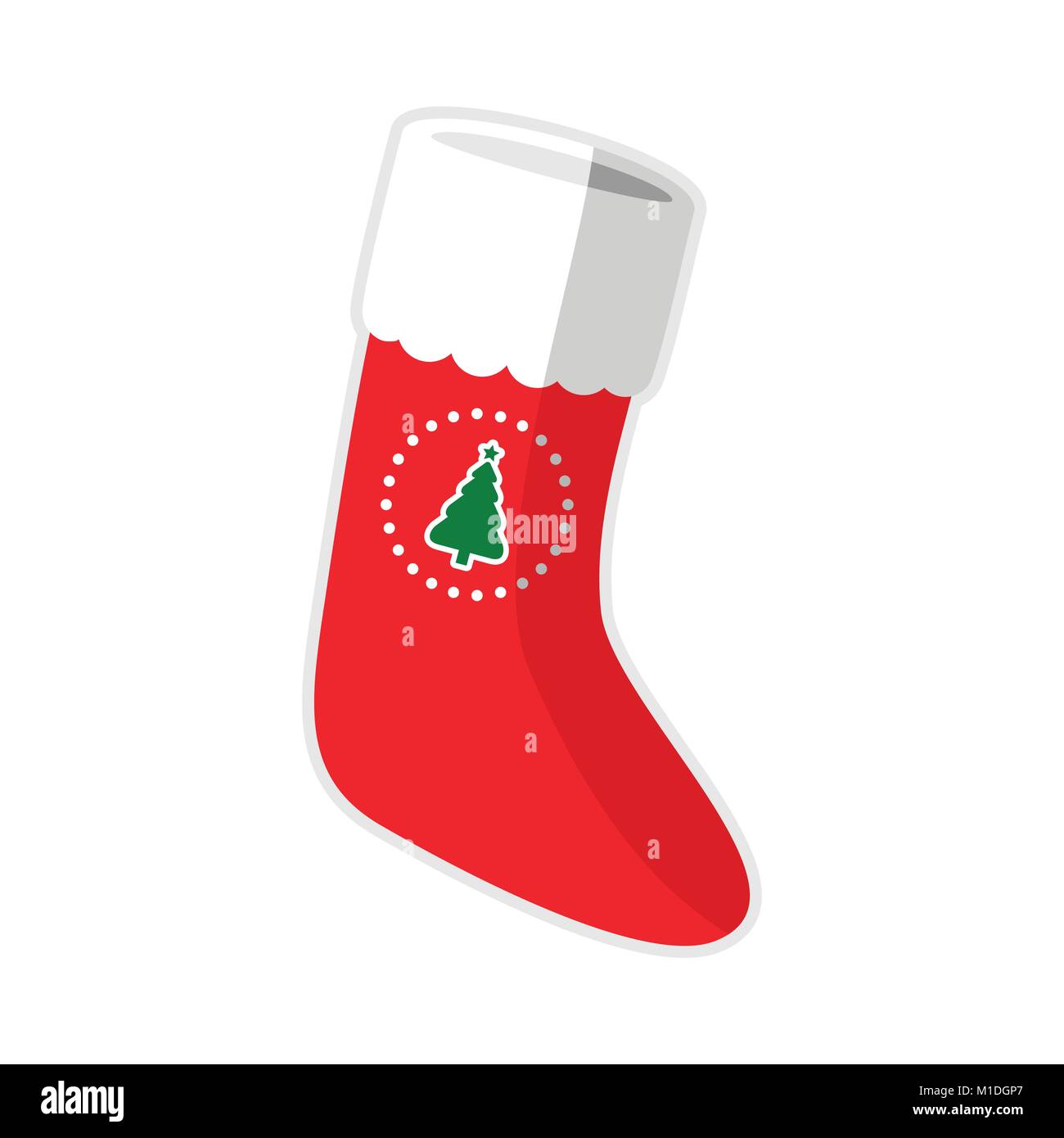 Simple Christmas Sock Vector Graphic Illustration Sign Symbol Design Stock Vector