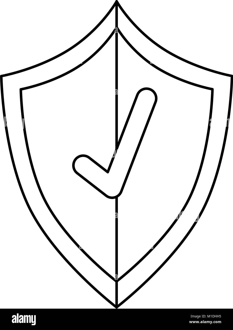 shield with check icon vector illustration design Stock Vector Image ...