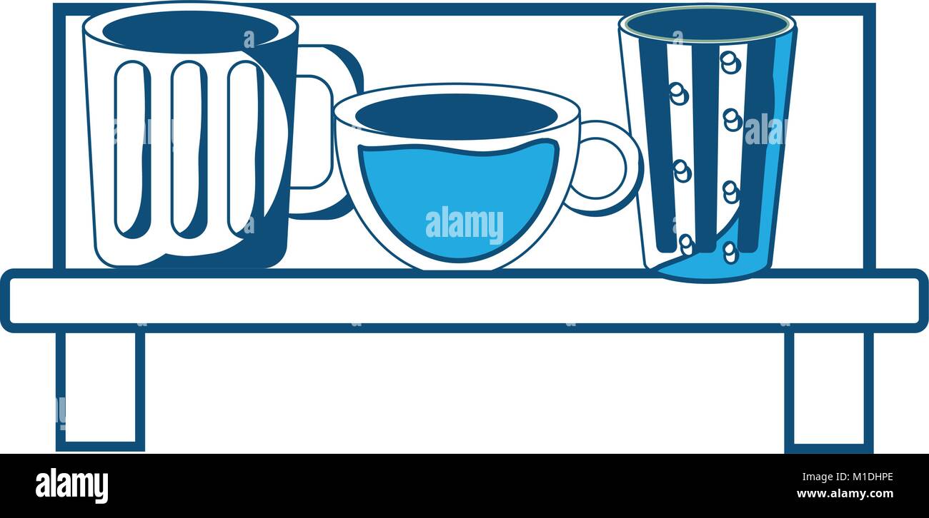 shelf with kitchen utensils Stock Vector Image & Art - Alamy