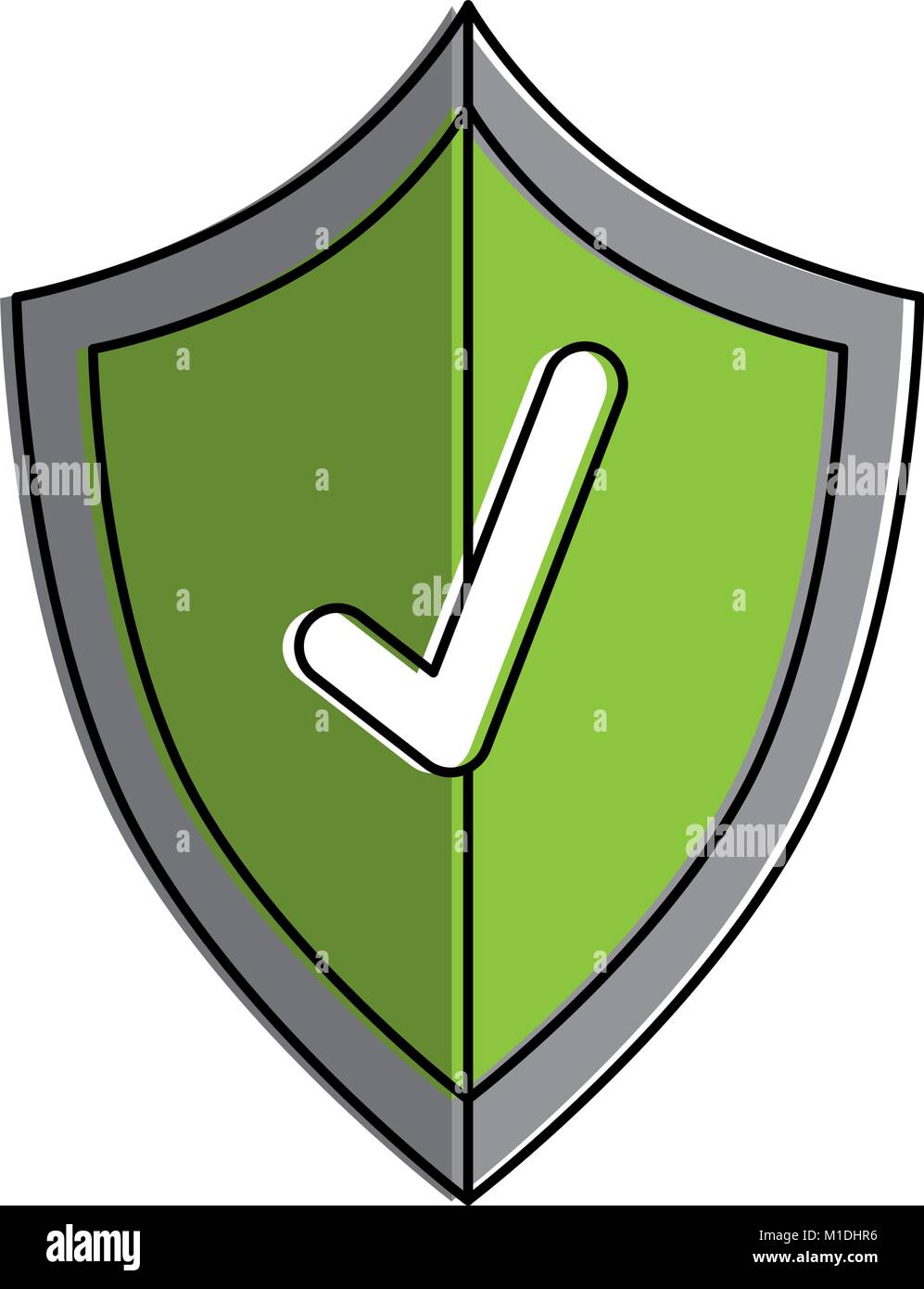 shield with check icon vector illustration design Stock Vector Image ...