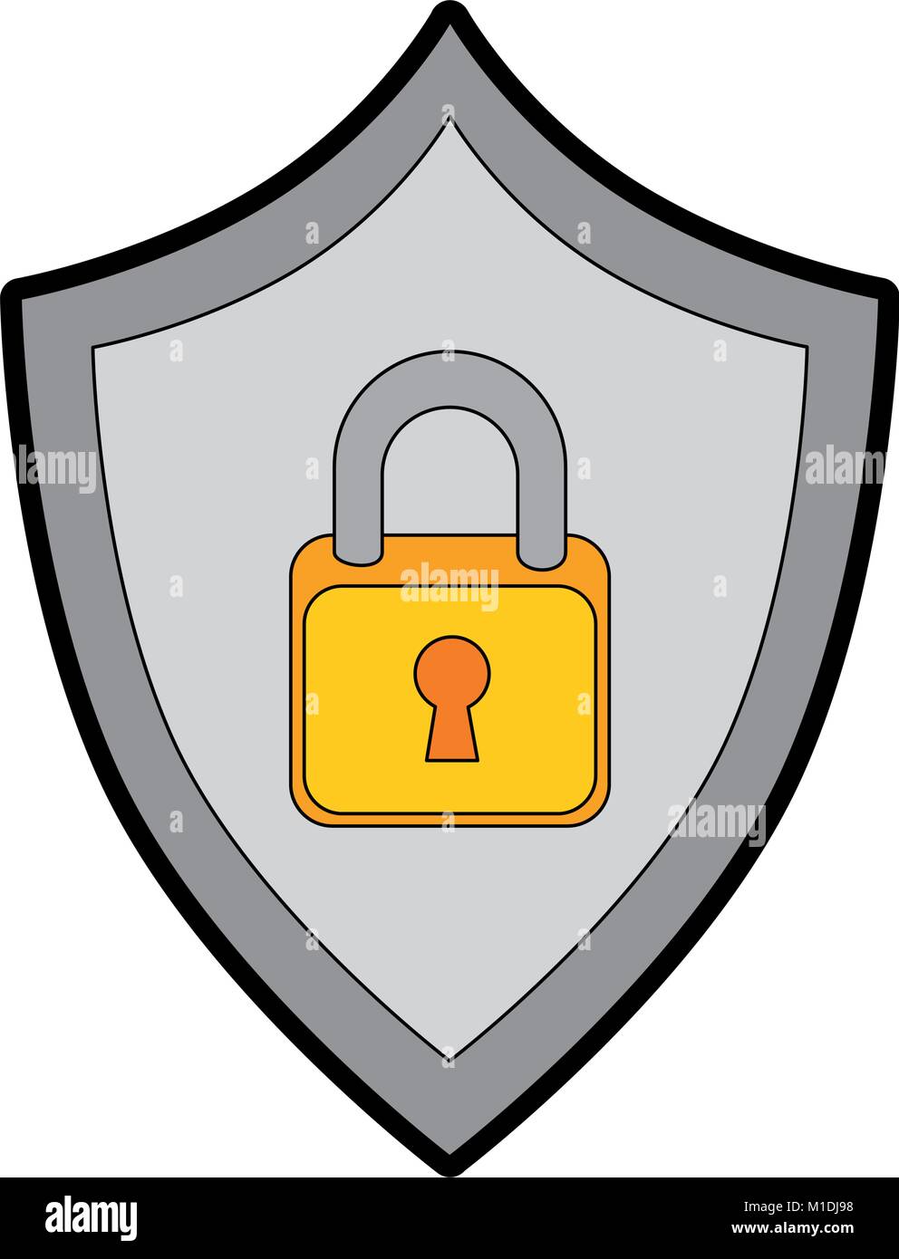 shield with padlock icon vector illustration design Stock Vector Image ...