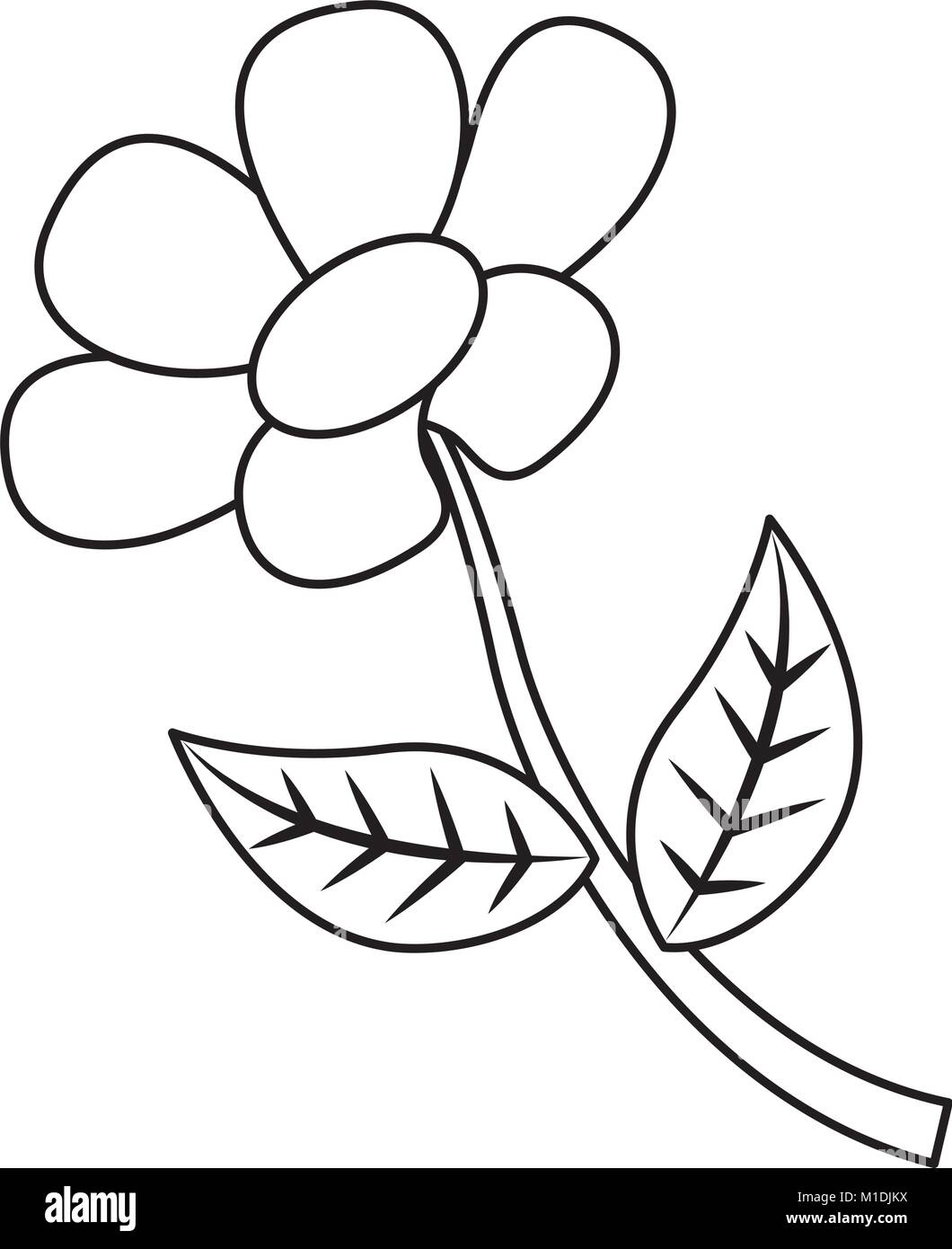 flower stem petal leaves natural spring image vector illustration ...
