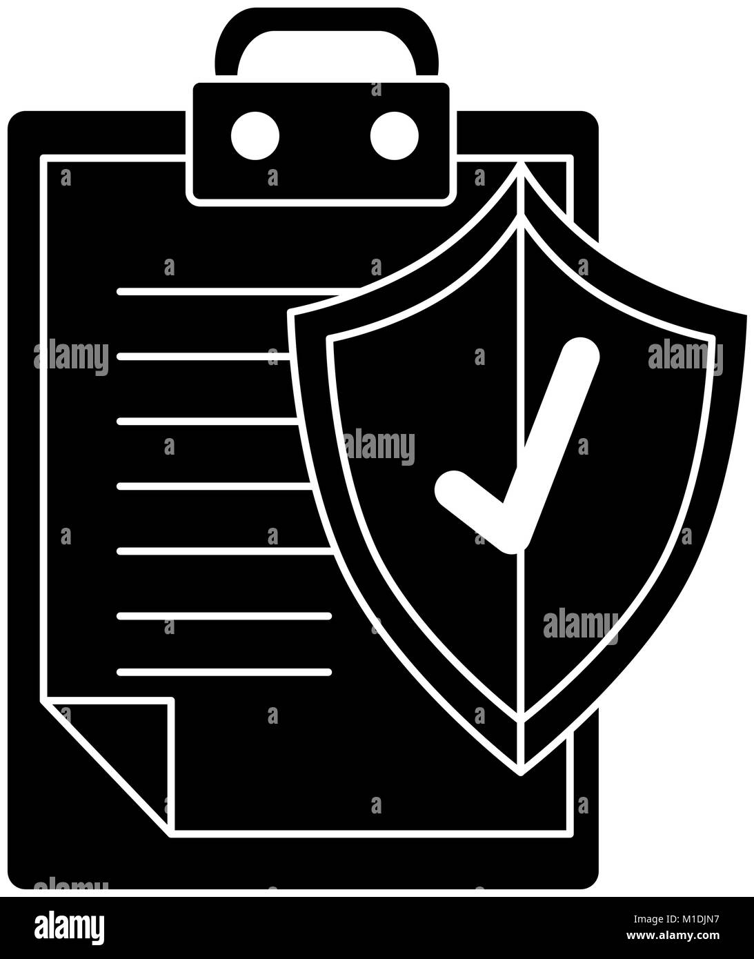 clipboard document with shield insurance vector illustration design ...