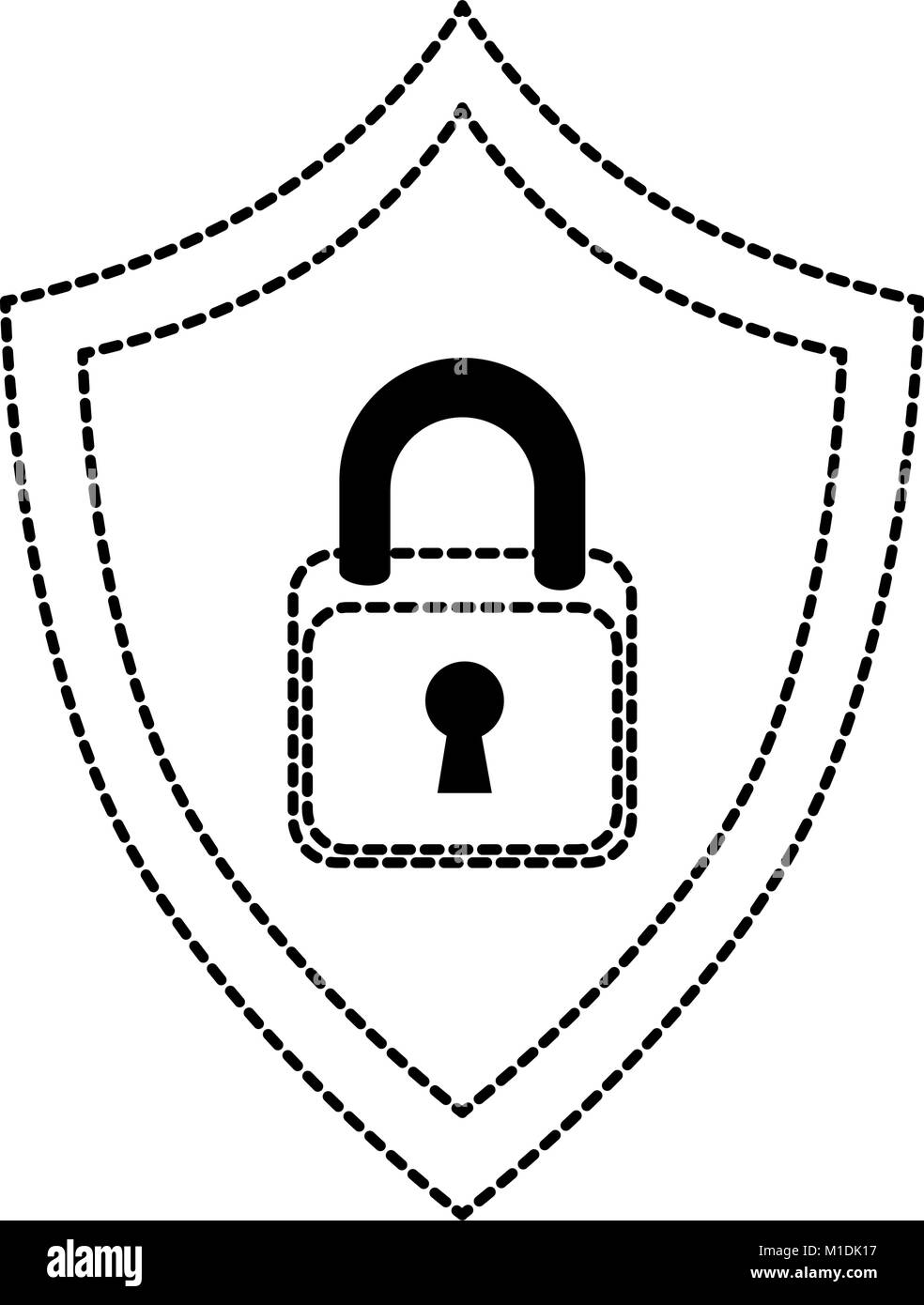shield with padlock icon vector illustration design Stock Vector Image ...