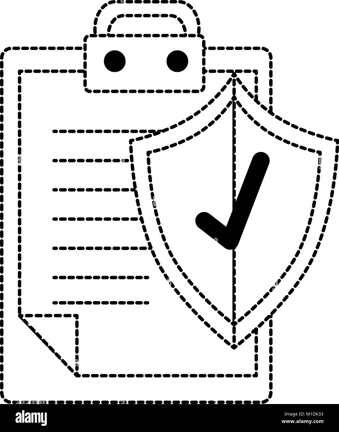 clipboard document with shield insurance vector illustration design ...