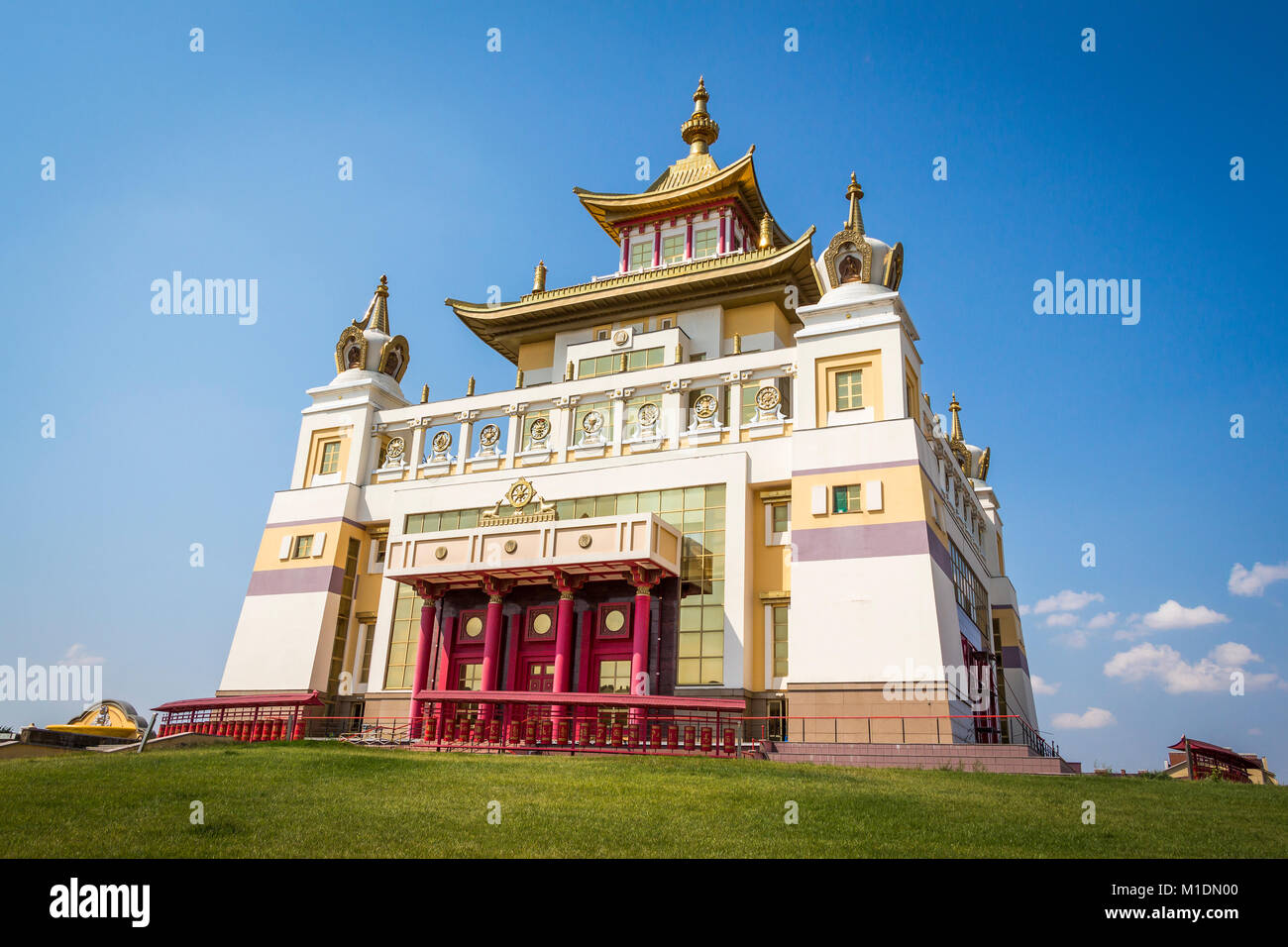 ELISTA, RUSSIA - JULE 25, 2017: Buddhist temple: 'Golden abode of Buddha Shakyamuni.', Elista, Russia. Stock Photo