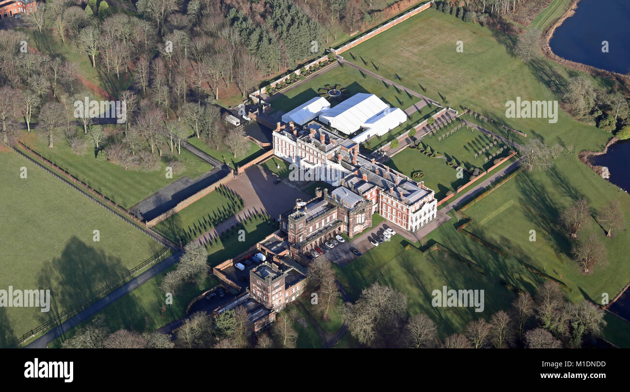 aerial view of Knowsley Hall, Liverpool, UK Stock Photo Alamy