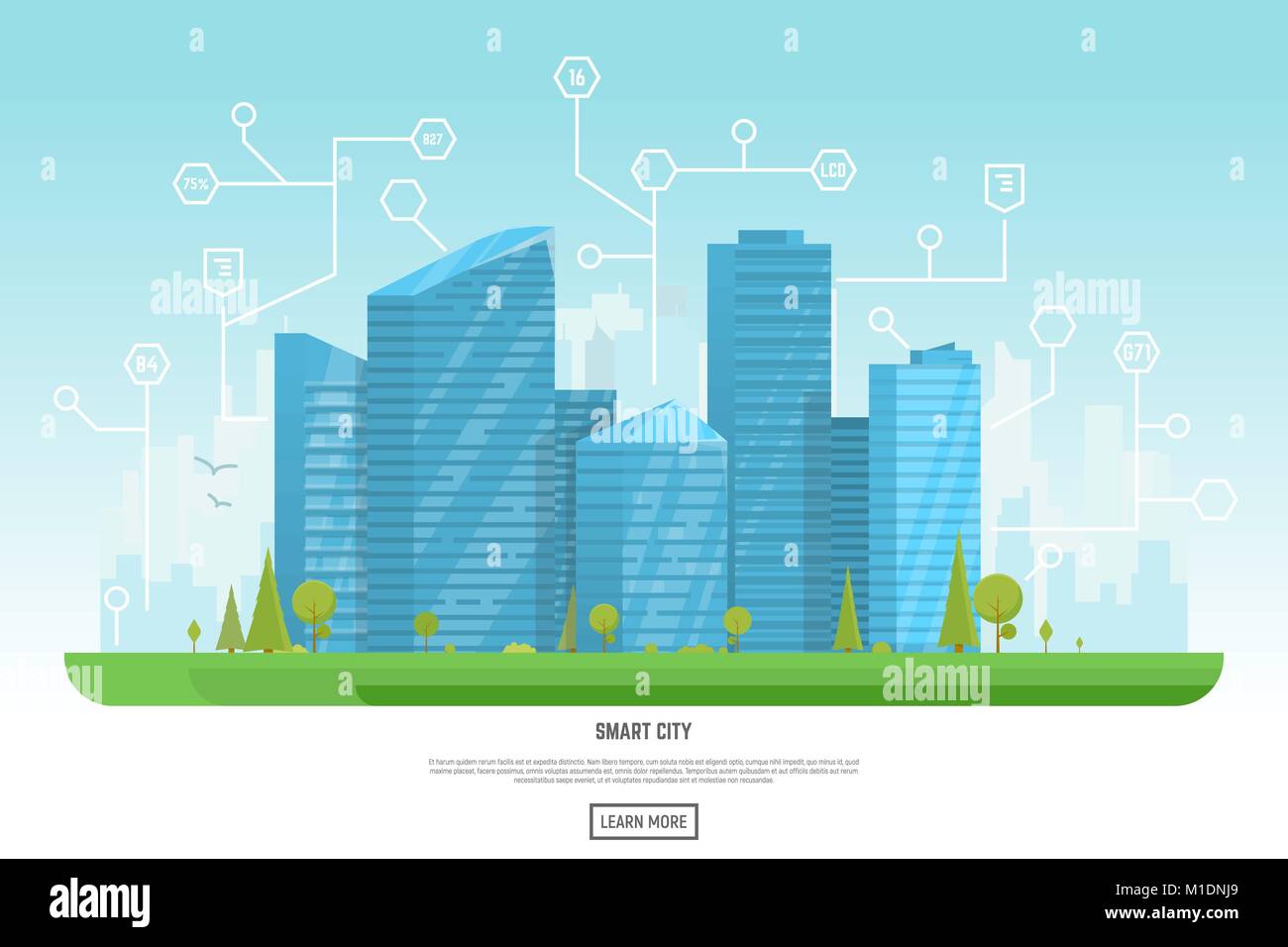 Modern city with skyscrapers Stock Vector