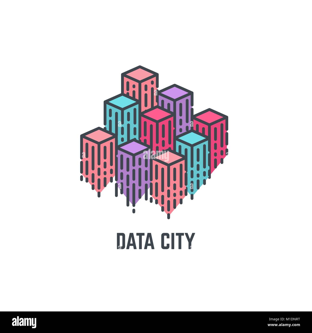 Data city skyscrapers Stock Vector