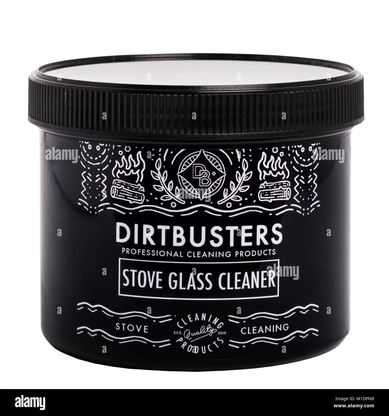 Dirtbusters stove glass cleaner on a white background Stock Photo