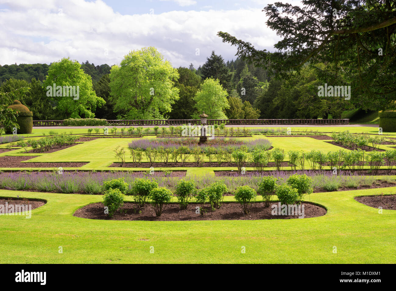 Drumlanrig Castle garden, Queensberry Estate, Dumfries and Galloway, Scotland, United Kingdom