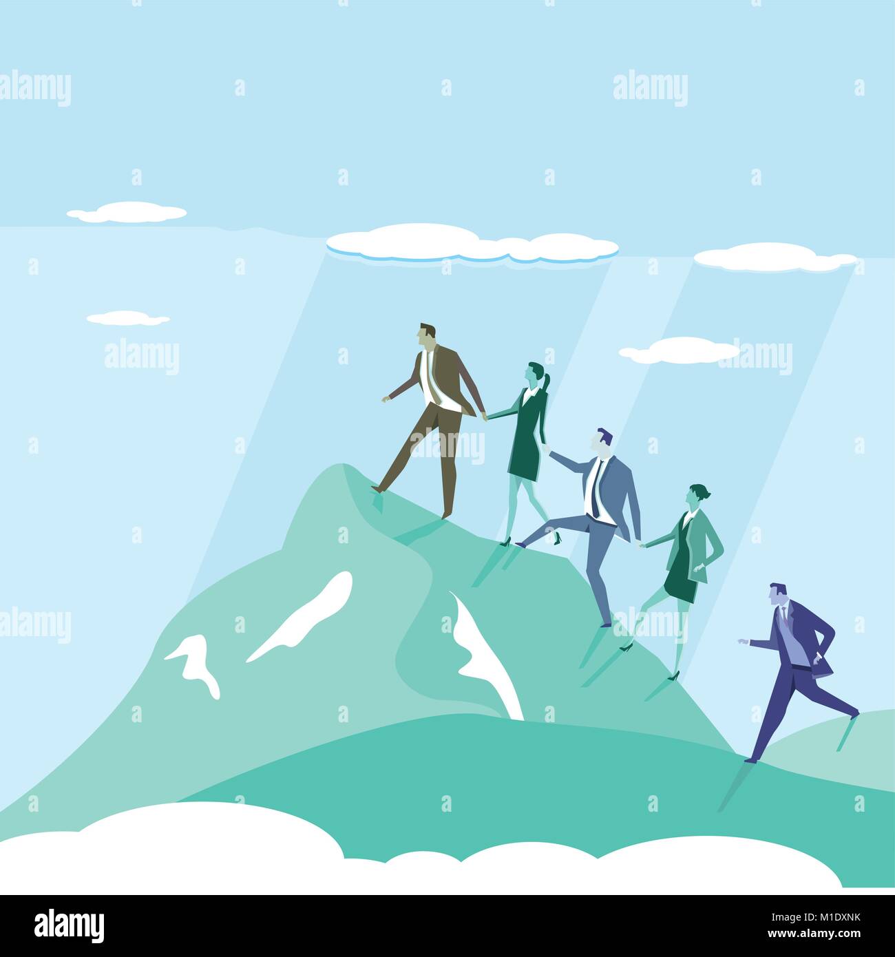 Business Successfully ascend illustration Stock Vector