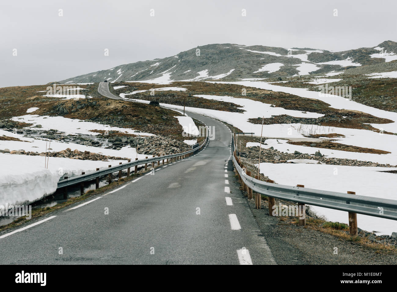Famous Aurlandsvegen mountain road Stock Photo