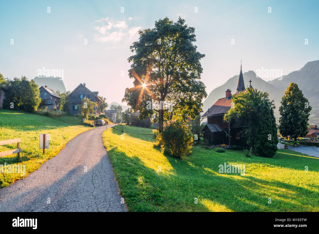 Amazing morning in the Resslern village Stock Photo