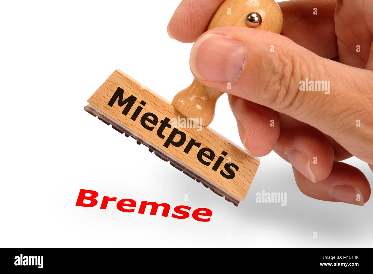 Mietpreisbremse gegen Mieterhöhung Stock Photo