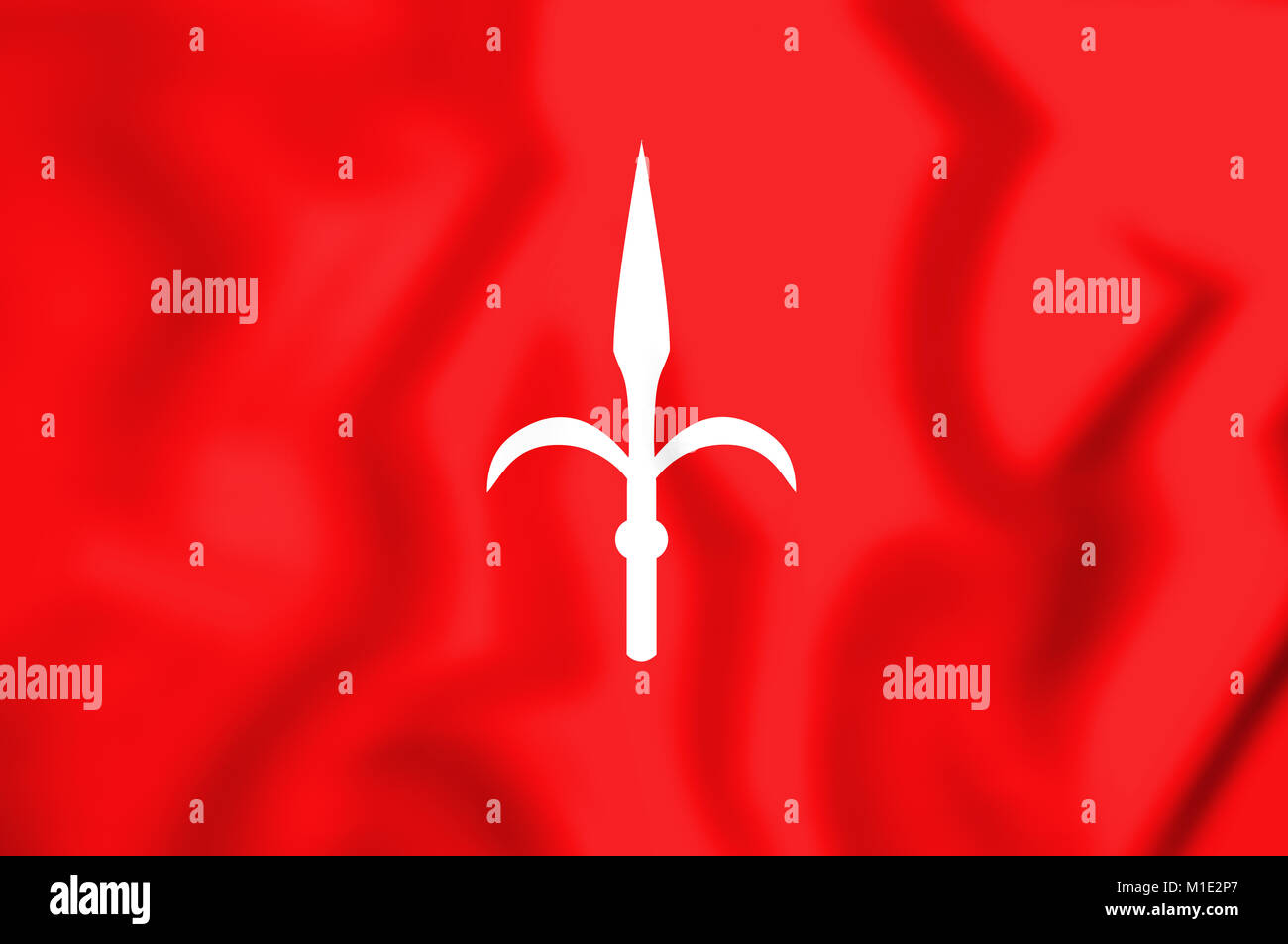3D Flag of Trieste (Friuli-Venezia Giulia), Italy. 3D Illustration. Stock Photo