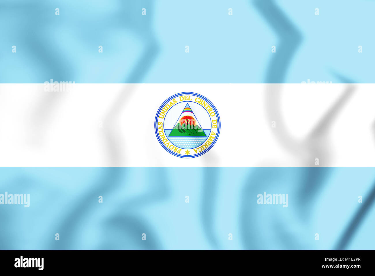 3D Flag of United Provinces of Central America. 3D Illustration. Stock Photo