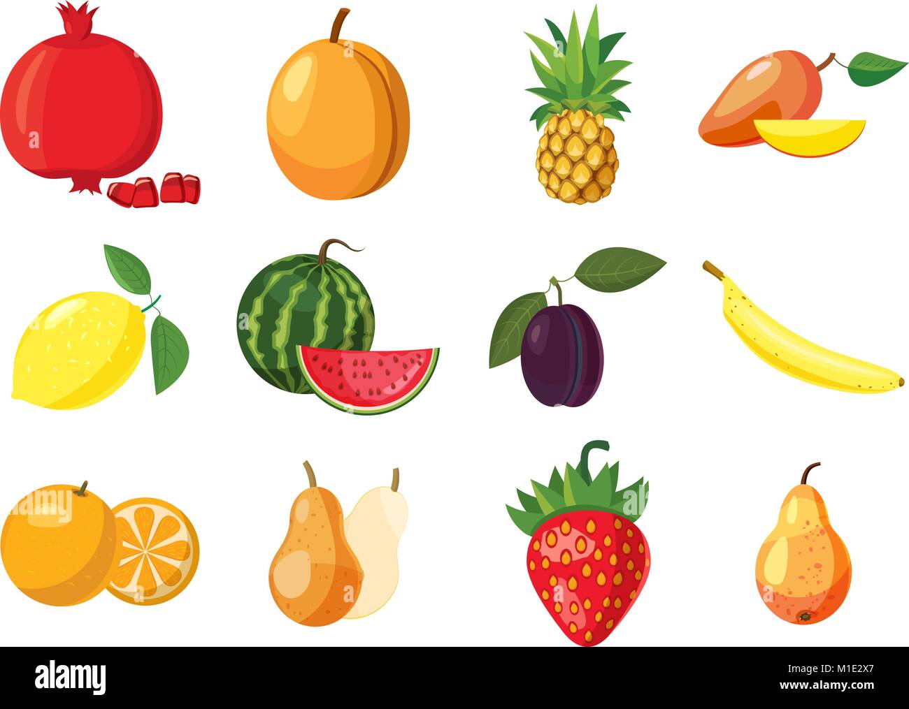 Fruits icon set, cartoon style Stock Vector Image & Art - Alamy