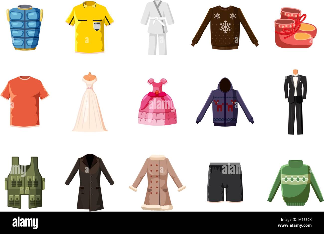 Clothes icon set, cartoon style Stock Vector Image & Art - Alamy