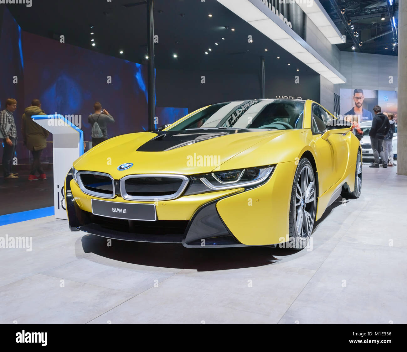 FRANKFURT, GERMANY - SEP 17, 2017: BMW i8 - plug-in hybrid electric car at International Motor Show Stock Photo
