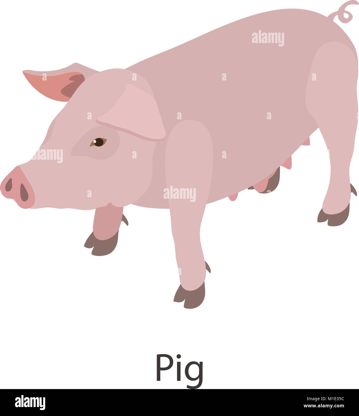 Pig icon, isometric style Stock Vector Image & Art - Alamy