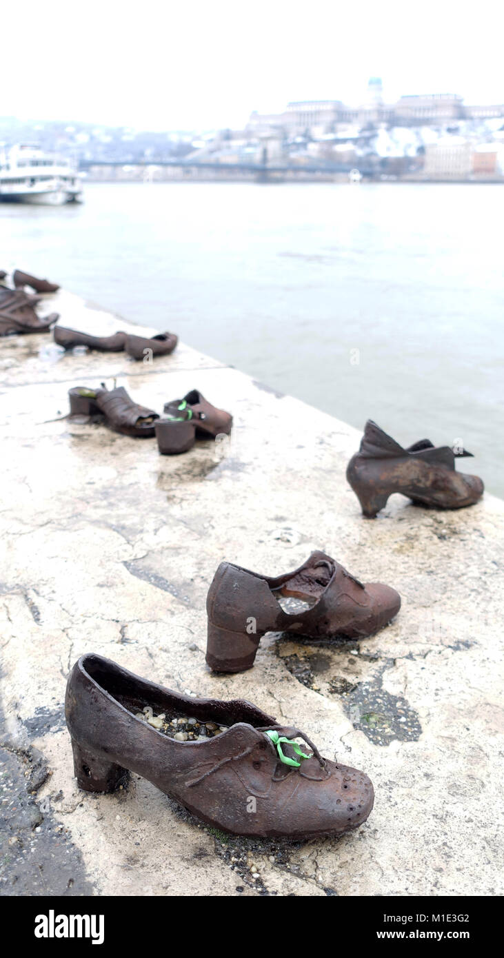 Shoes on the Danube Monument, Budapest, Hungary Stock Photo