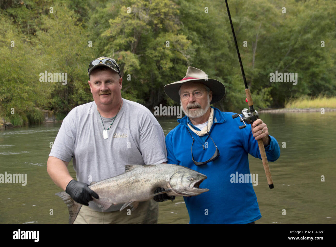 Fishing guide Jeff Gear and outdoor writer Terry Sheely with a fresh