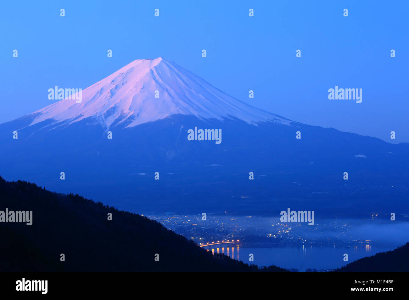 Beautiful view of Mount Fuji, Yamanashi Prefecture, Japan Stock Photo