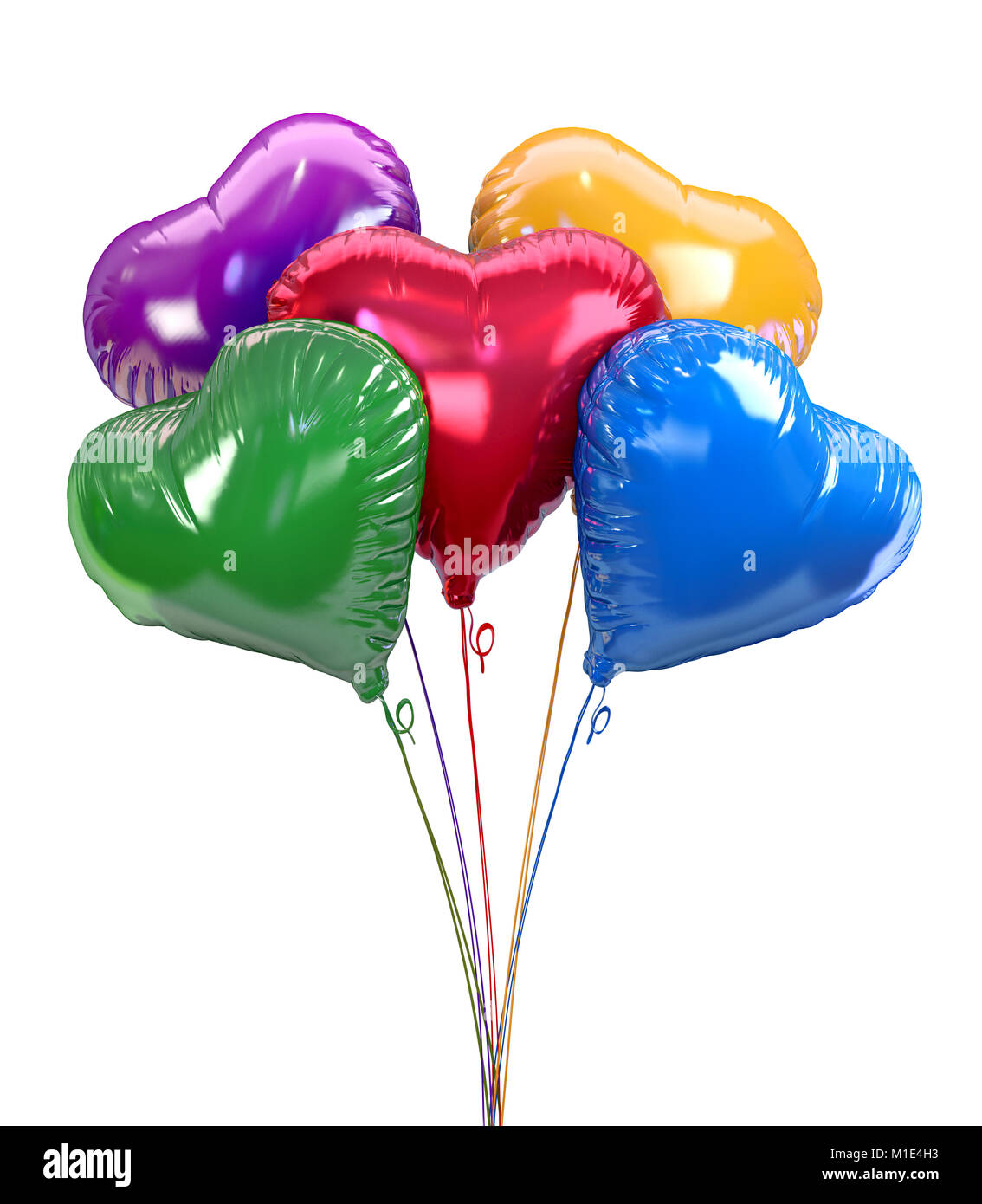 Heart balloons isolated. colorful balloons isolated on white background ...