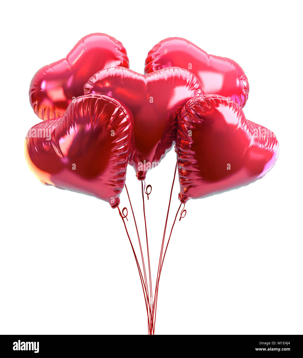 Red heart balloons isolated. Red balloons isolated on white background ...