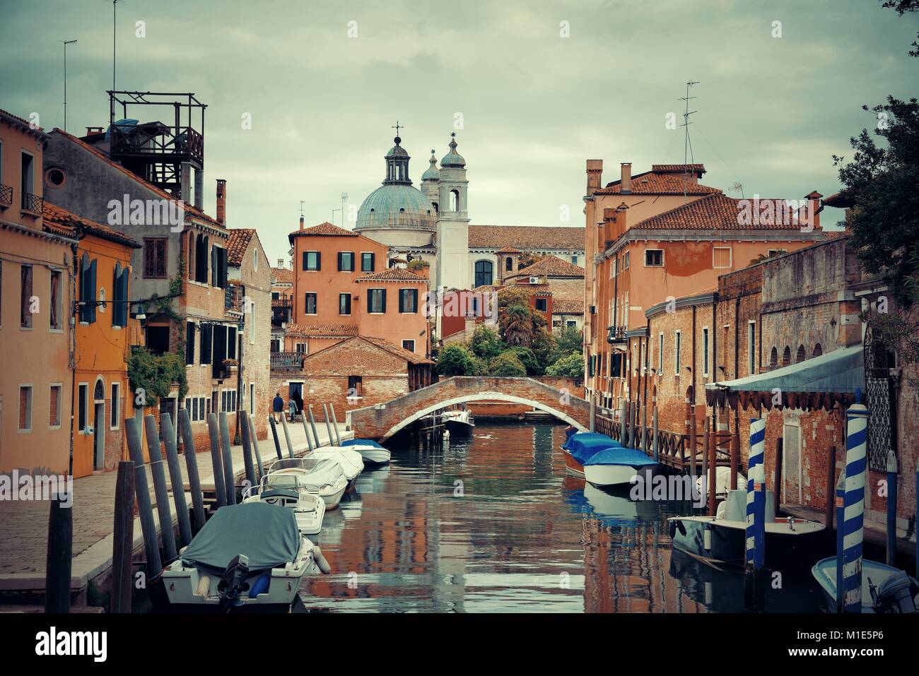 Venice canal view with historical buildings. Italy Stock Photo - Alamy