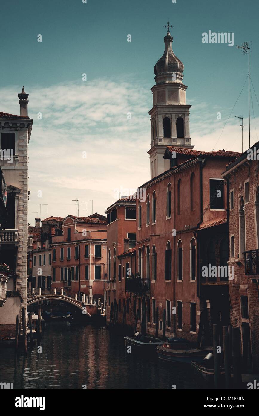 Venice canal view with historical buildings. Italy Stock Photo - Alamy