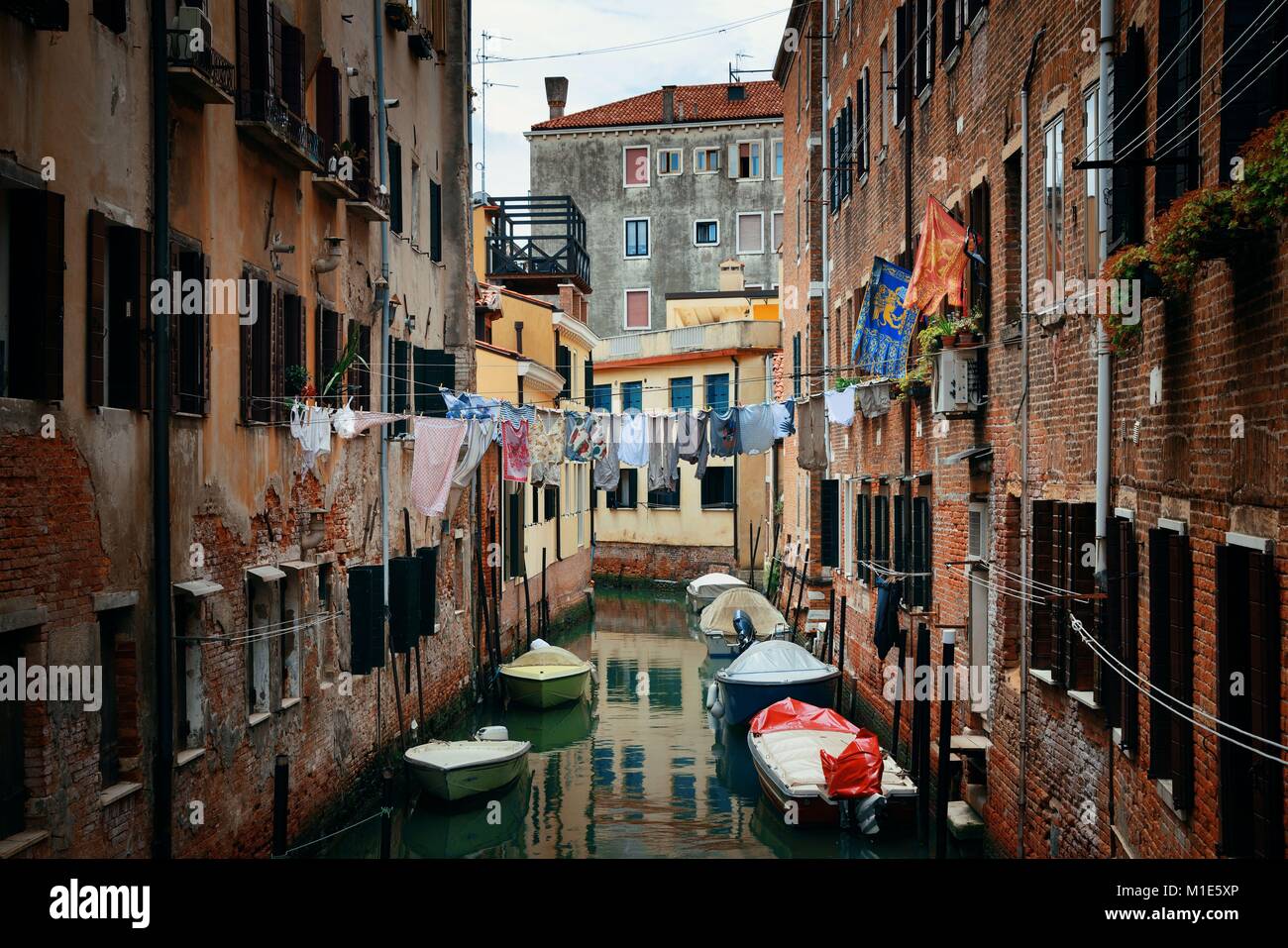 Venice canal view with historical buildings. Italy Stock Photo - Alamy