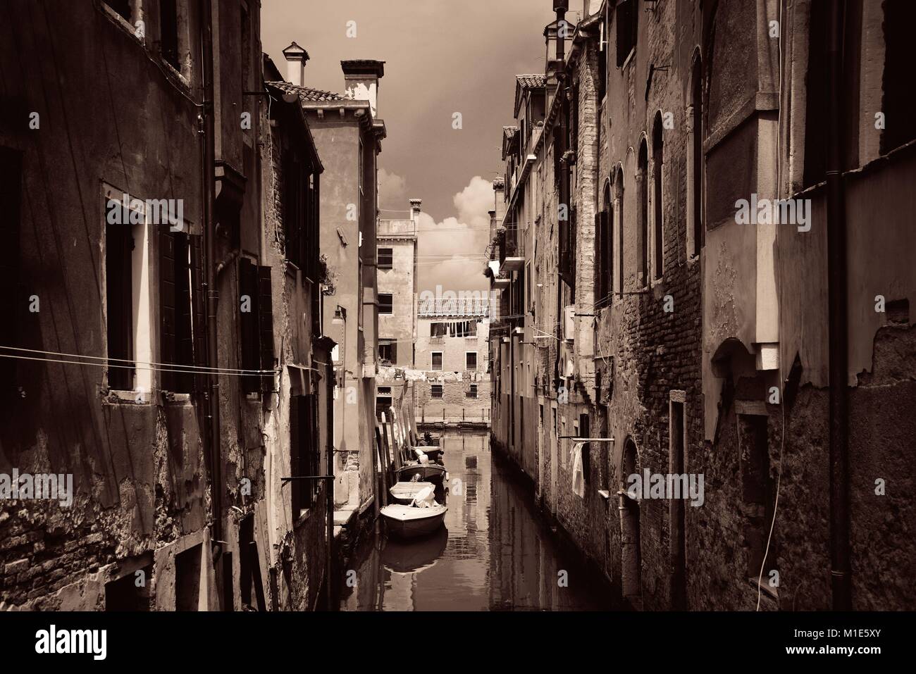 Venice canal view with historical buildings. Italy Stock Photo - Alamy