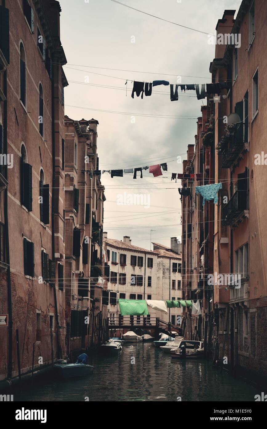 Venice canal view with historical buildings. Italy Stock Photo - Alamy