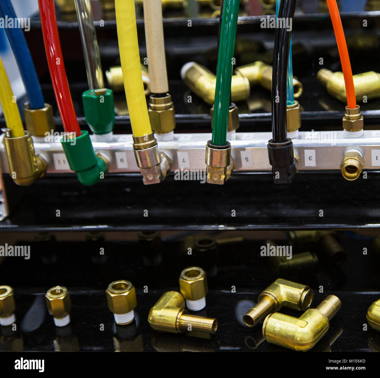 Brass pipe fitting for manufacturer industrial Stock Photo Alamy