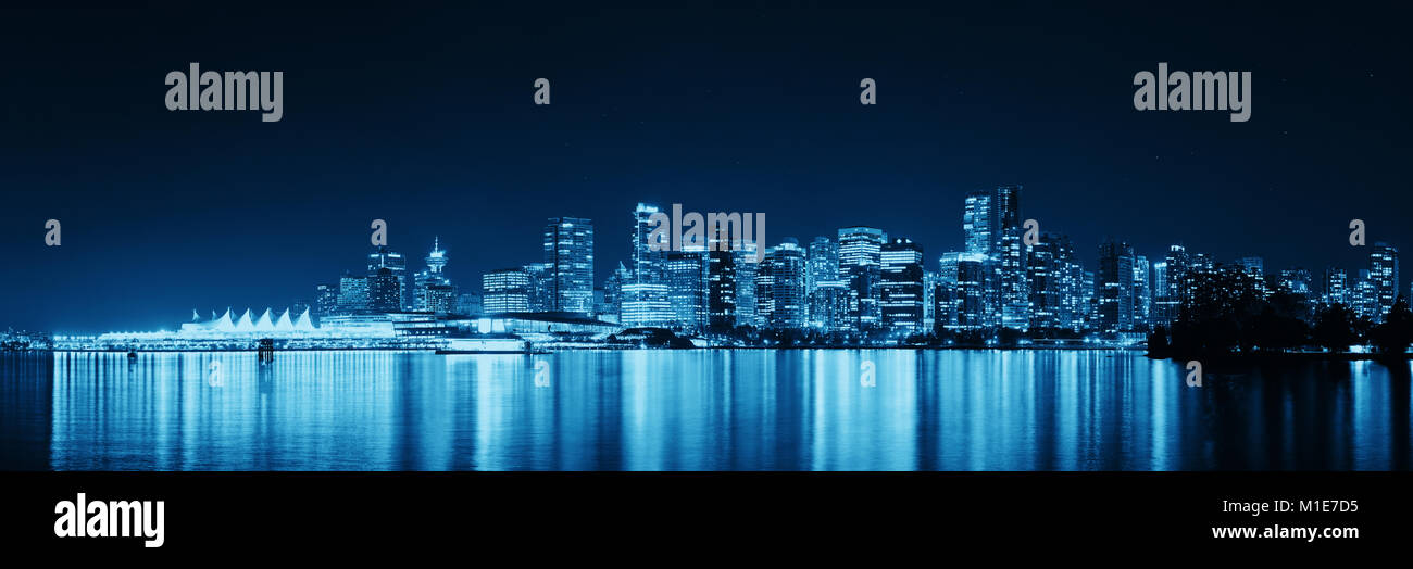 Vancouver city downtown architecture at night in Canada Stock Photo - Alamy