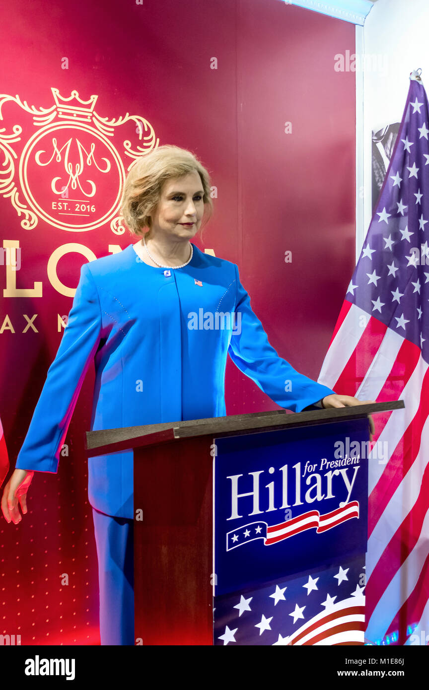 Wax statue of Hillary Clinton at the Krakow Wax Museum Cracow, Poland