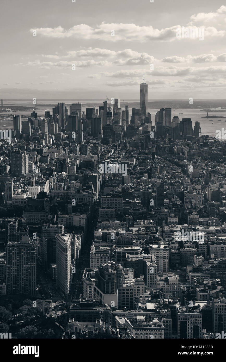 New York City downtown skyline view Stock Photo - Alamy