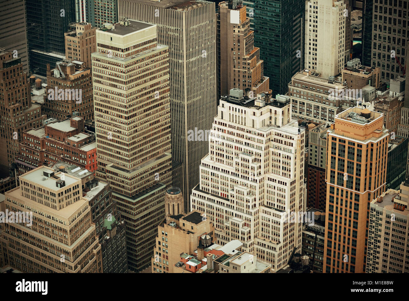 New York City skyscrapers aerial urban view Stock Photo - Alamy
