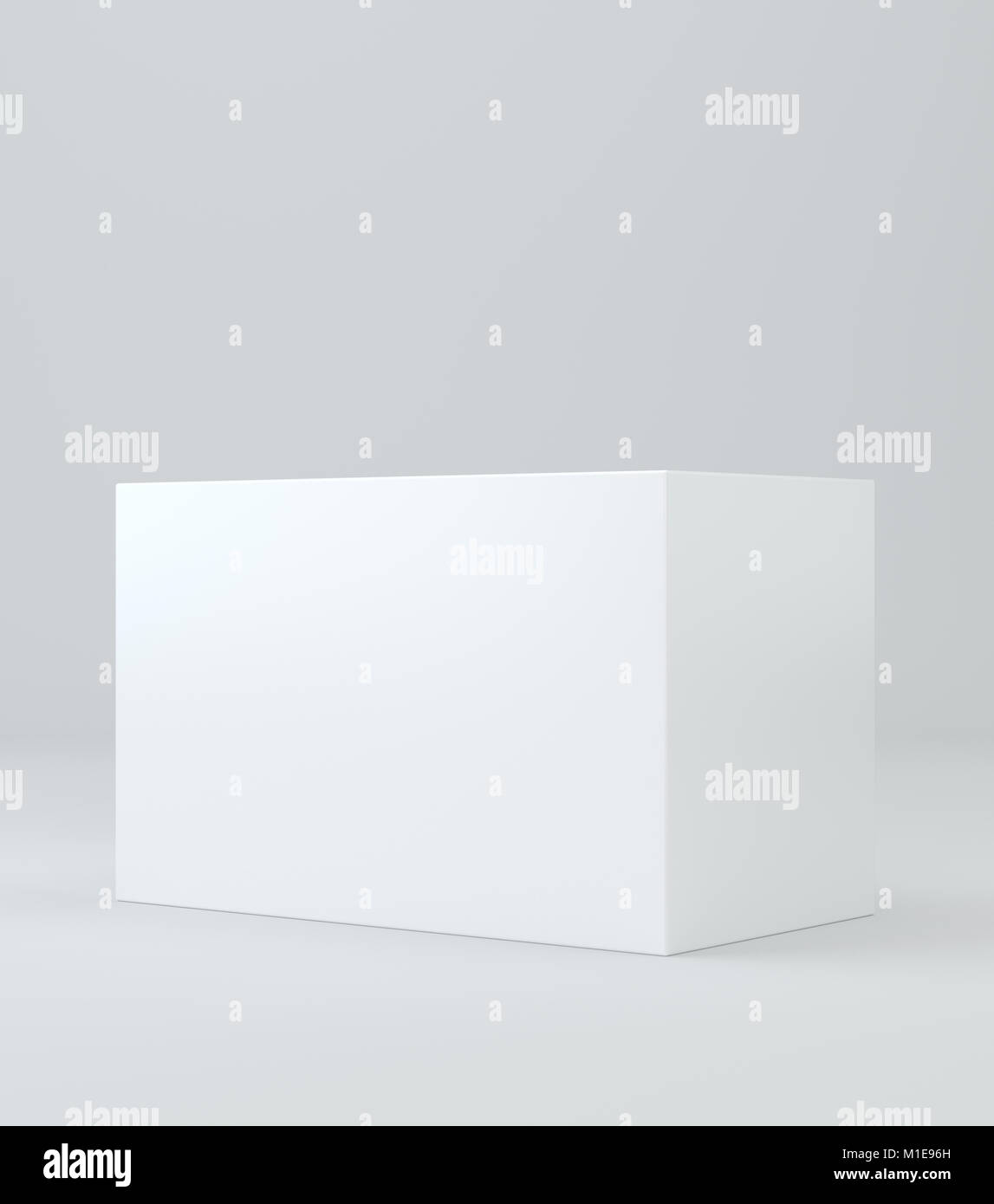 White realistic rectangle box package mockup with shadow for your