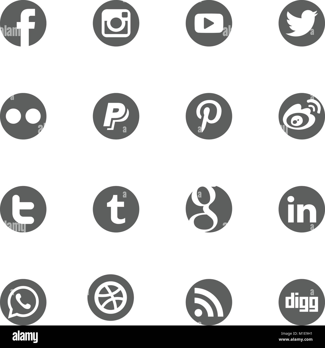 Social Media icon. Social Media vector illustration Icons Set Stock ...