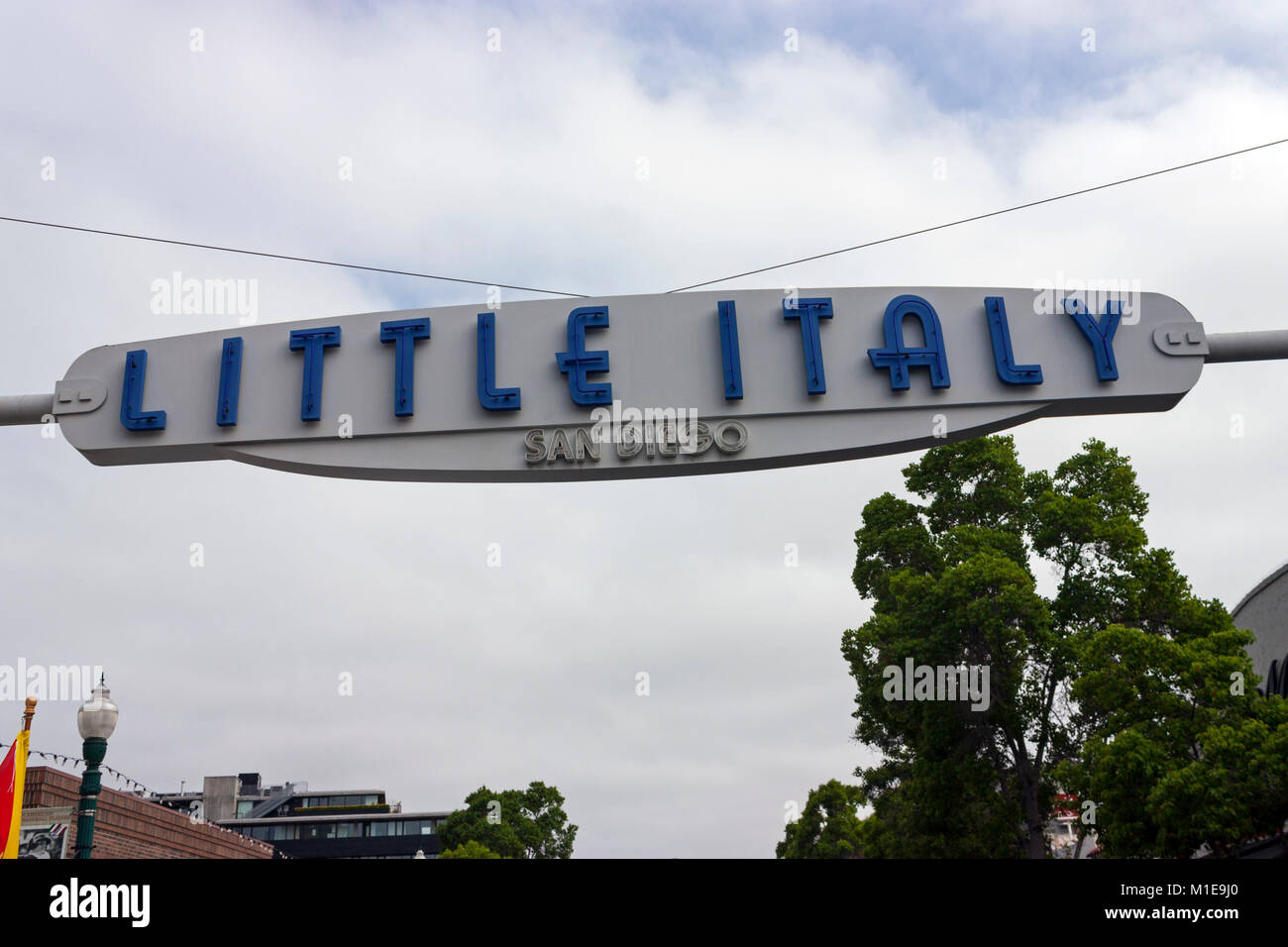 Little Italy in San Diego has many shops,coffee and restaurants of San Diego,California,America on May 18, 2014. Stock Photo