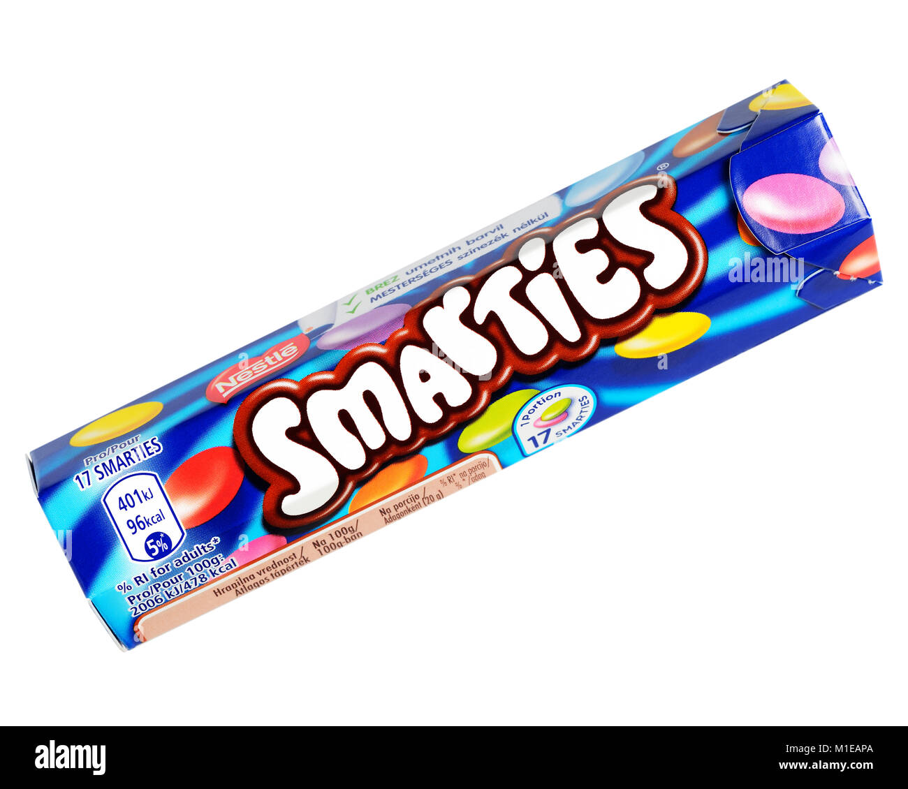 Tube of Smarties, Cut Out Stock Photo
