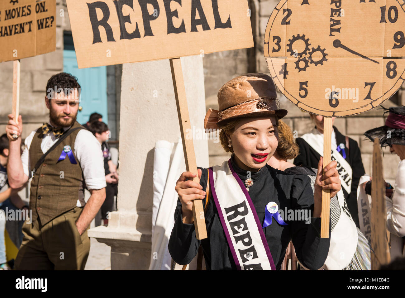 Repeal the 8th amendment to the Irish constitution. Pro- choice (abortion) rally in Dublin, Ireland Stock Photo