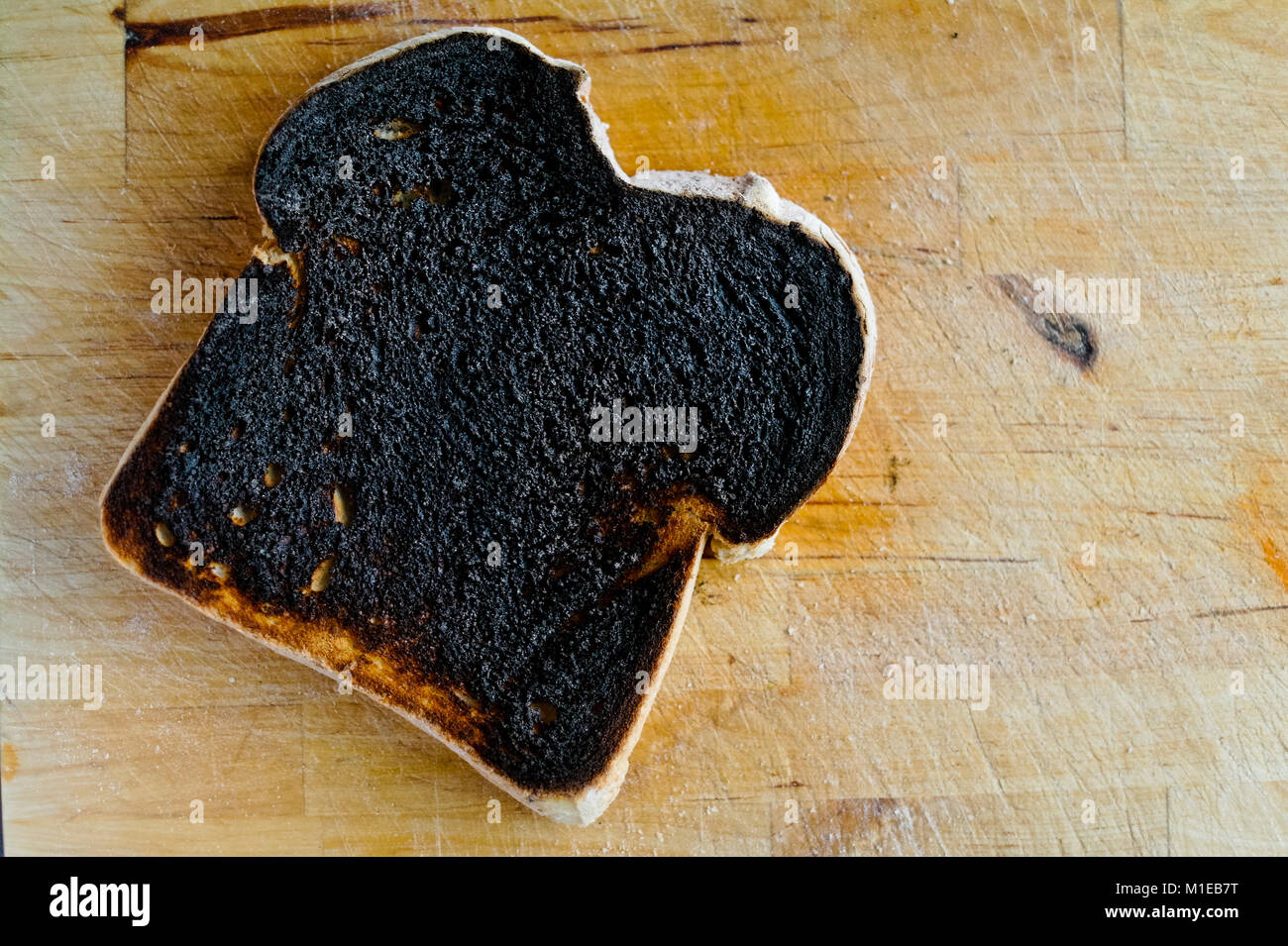 Epic fail burnt toast Stock Photo