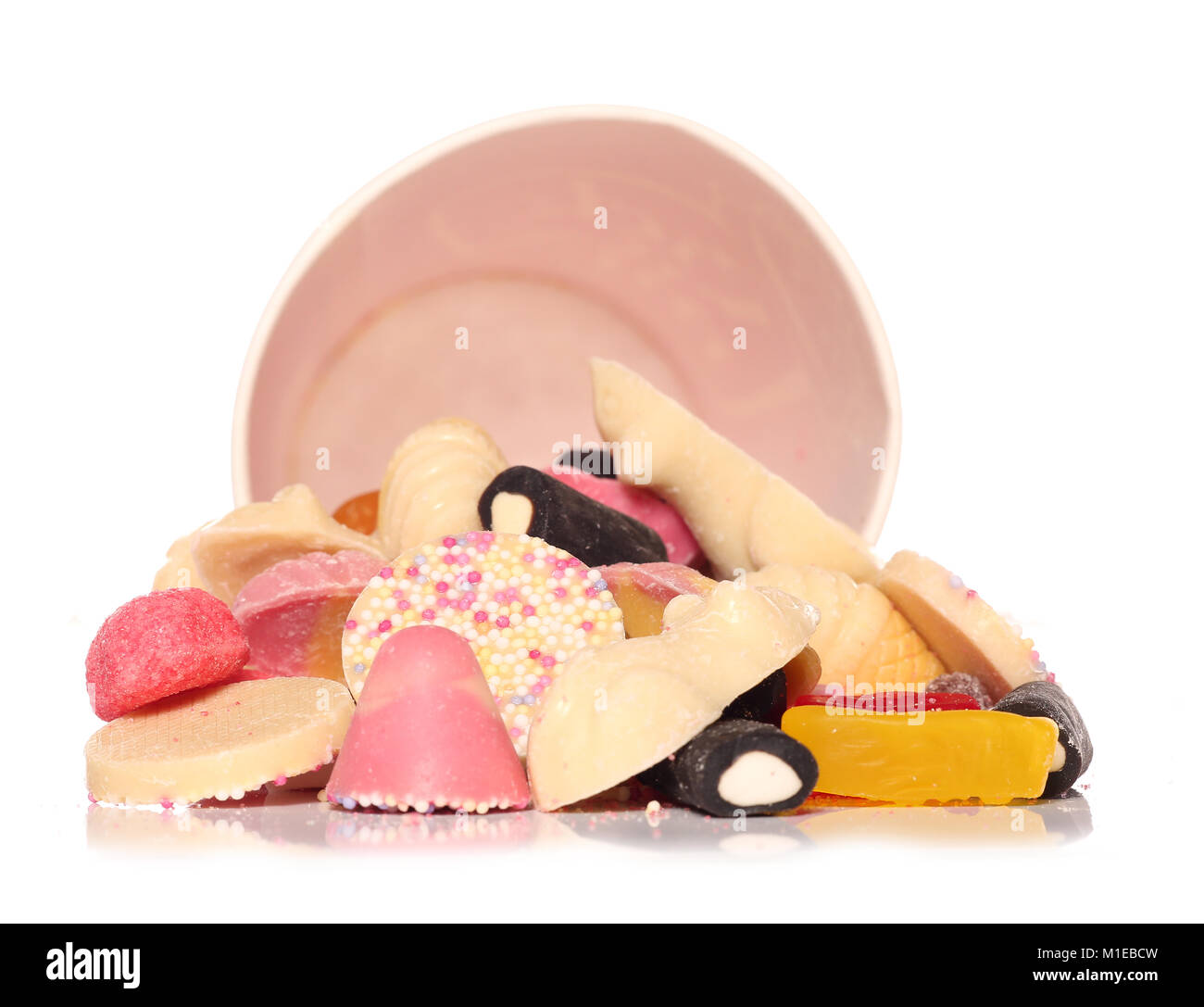 mixture of pick and mix sweets studio cutout Stock Photo